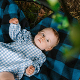 Bald Hill Blue Check Blanket