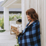 Bald Hill Blue Check Blanket